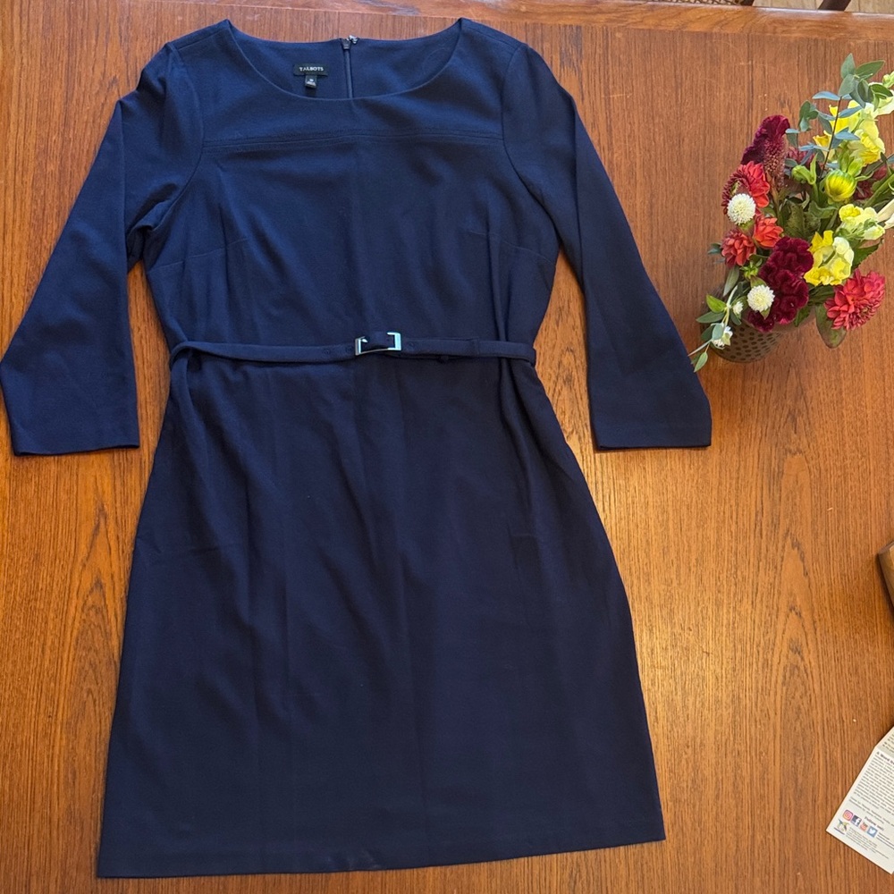 NWOT Talbots Navy Blue Ponte Dress